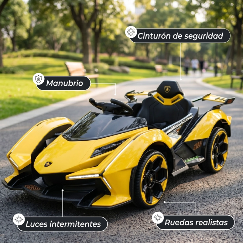 AUTO ELECTRICO PARA NIÑOS CON CONTROL REMOTO LUCES Y SONIDO - 3