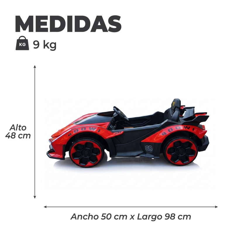 AUTO ELECTRICO PARA NIÑOS CON CONTROL REMOTO LUCES Y SONIDO - 4