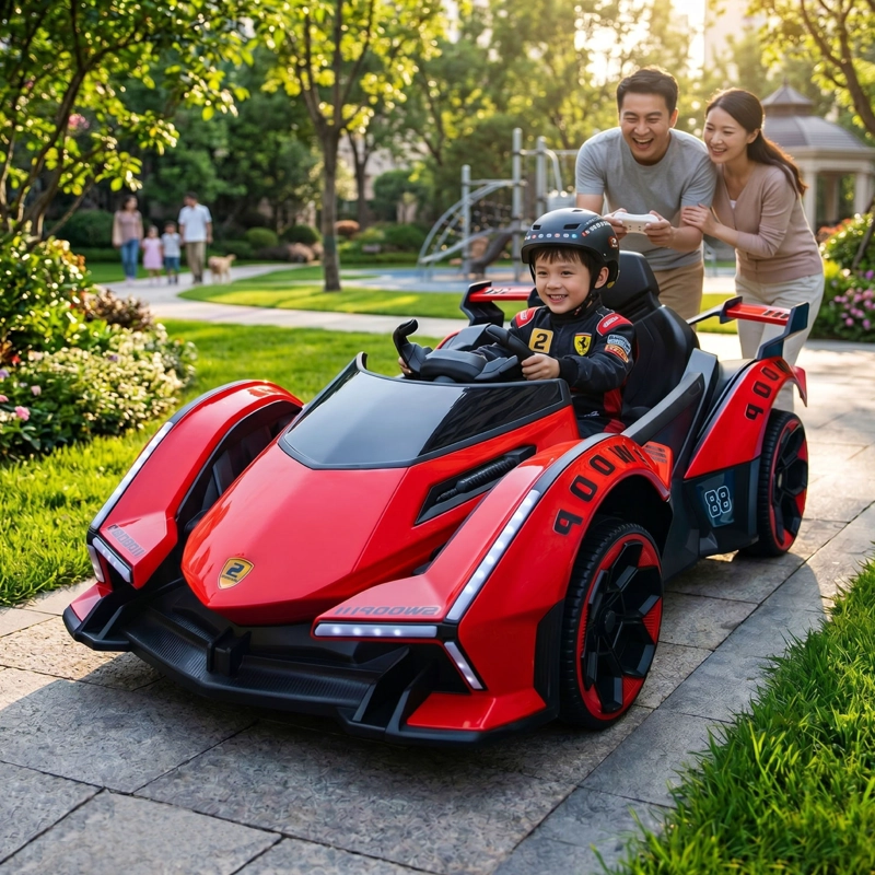 AUTO ELECTRICO PARA NIÑOS CON CONTROL REMOTO LUCES Y SONIDO - 5