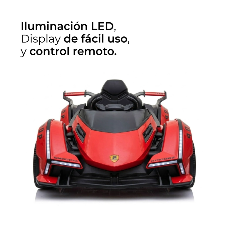 AUTO ELECTRICO PARA NIÑOS CON CONTROL REMOTO LUCES Y SONIDO - 6