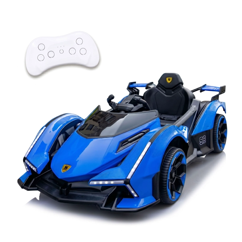 AUTO ELECTRICO PARA NIÑOS CON CONTROL REMOTO LUCES Y SONIDO AZUL - 1