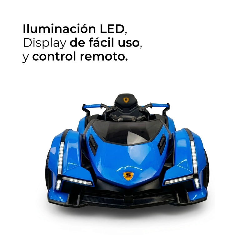 AUTO ELECTRICO PARA NIÑOS CON CONTROL REMOTO LUCES Y SONIDO AZUL - 6