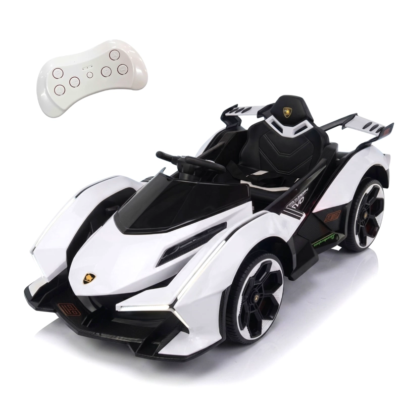 AUTO ELE CTRICO PARA NIÑOS CON CONTROL REMOTO LUCES Y SONIDO BLANCO - 1