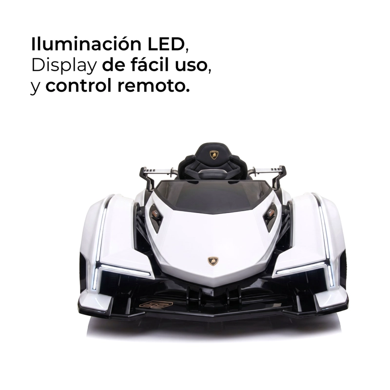 AUTO ELE CTRICO PARA NIÑOS CON CONTROL REMOTO LUCES Y SONIDO BLANCO - 6