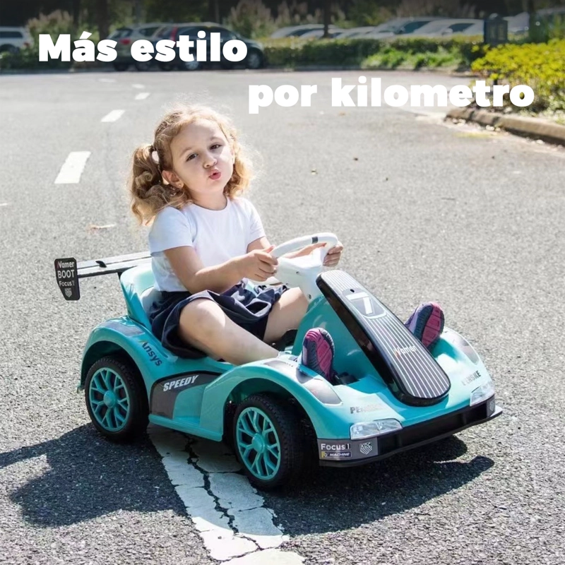 AUTO ELECTRICO PARA NIÑOS KARTING  CON CONTROL, LUZ Y SONIDO - 4