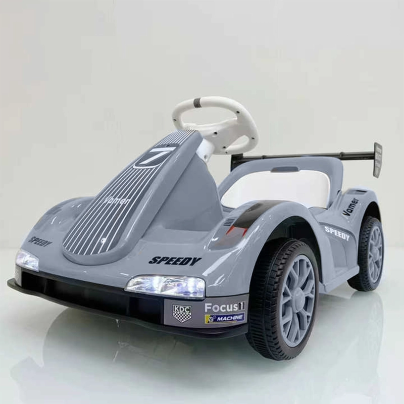 AUTO ELECTRICO PARA NIÑOS KARTING  CON CONTROL, LUZ Y SONIDO  GRIS - 5