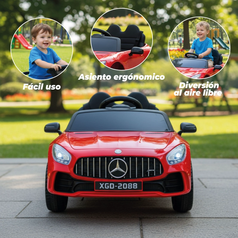 AUTO ELECTRICO 2 ASIENTOS MERCEDES GLC CONTROL, LUZ Y SONIDO ROJO - 4