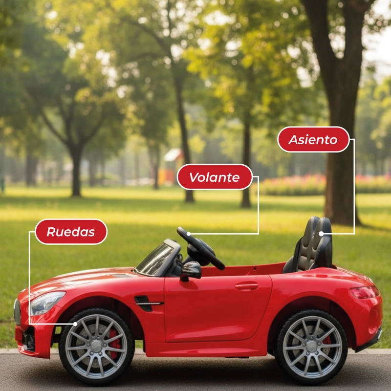 AUTO ELECTRICO 2 ASIENTOS MERCEDES GLC CONTROL, LUZ Y SONIDO ROJO - 5