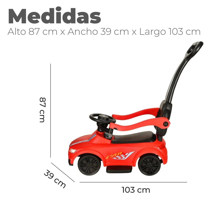 AUTO CORREPASILLO CON MANGO Y SONIDO ROJO - 2