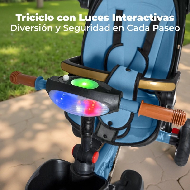 COCHE TRICICLO PASEO CON FOCO 360º RECLINABLE 4 EN 1 - 4