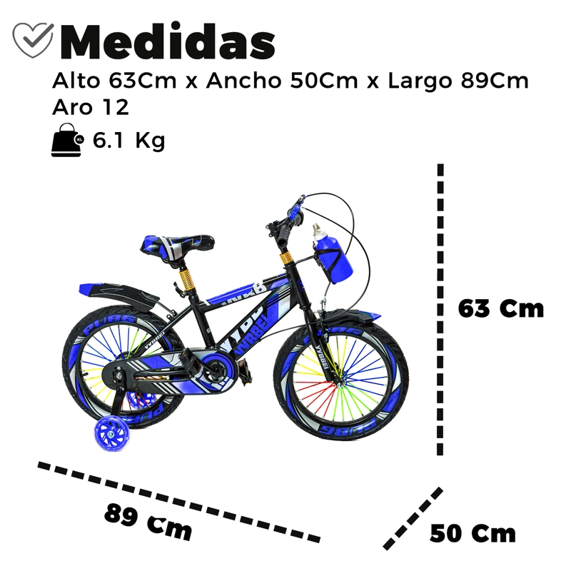 BICICLETA NIÑO INFANTIL MONTAIN BIKE MTB CON RUEDAS ARO 12 - 2
