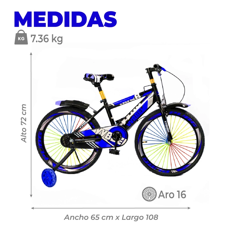 BICICLETA NIÑO INFANTIL MONTAIN BIKE MTB CON RUEDAS ARO 16 - 3