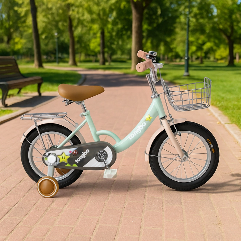 BICICLETA NIÑA INFANTIL DE PASEO LITTLE STAR RUEDITAS ARO 16 VERDE MENTA - 2