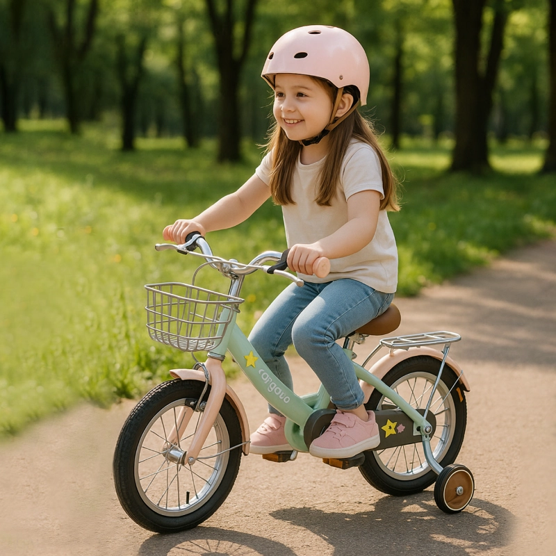 BICICLETA NIÑA INFANTIL DE PASEO LITTLE STAR RUEDITAS ARO 16 VERDE MENTA - 5