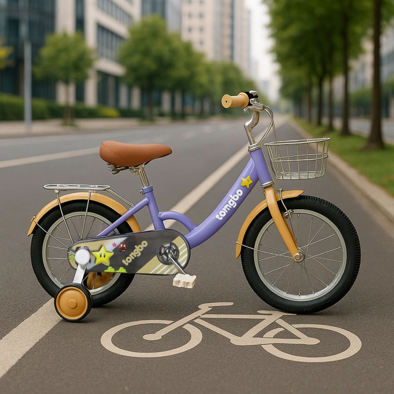 BICICLETA NIÑA INFANTIL DE PASEO LITTLE STAR RUEDITAS ARO 16 LILA - 2
