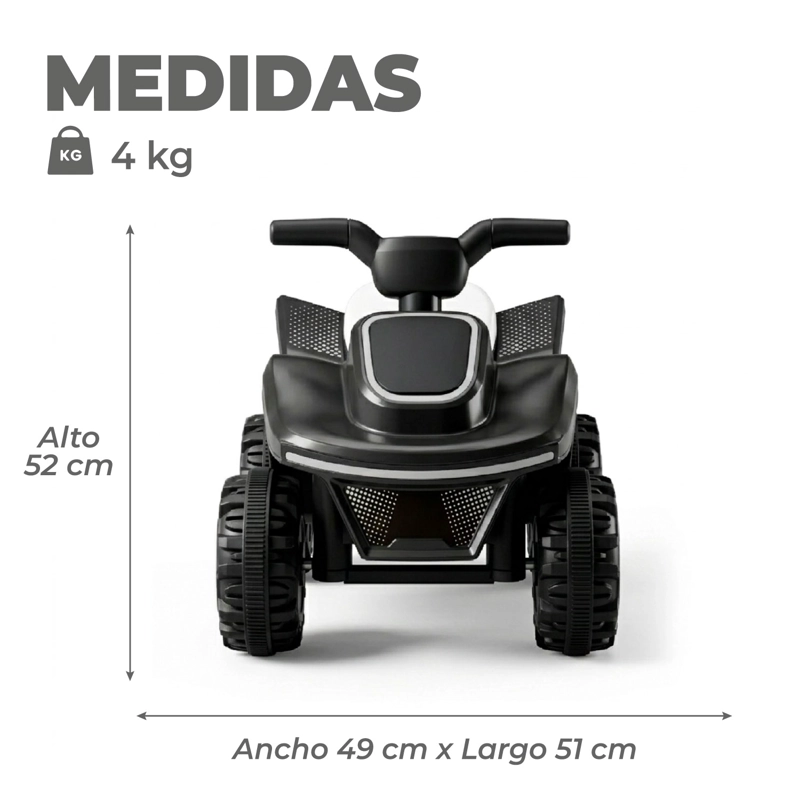 MOTO NIÑOS CUATRIMOTO ELE CTRICA SPORT LUCES Y SONIDO NEGRO - 2