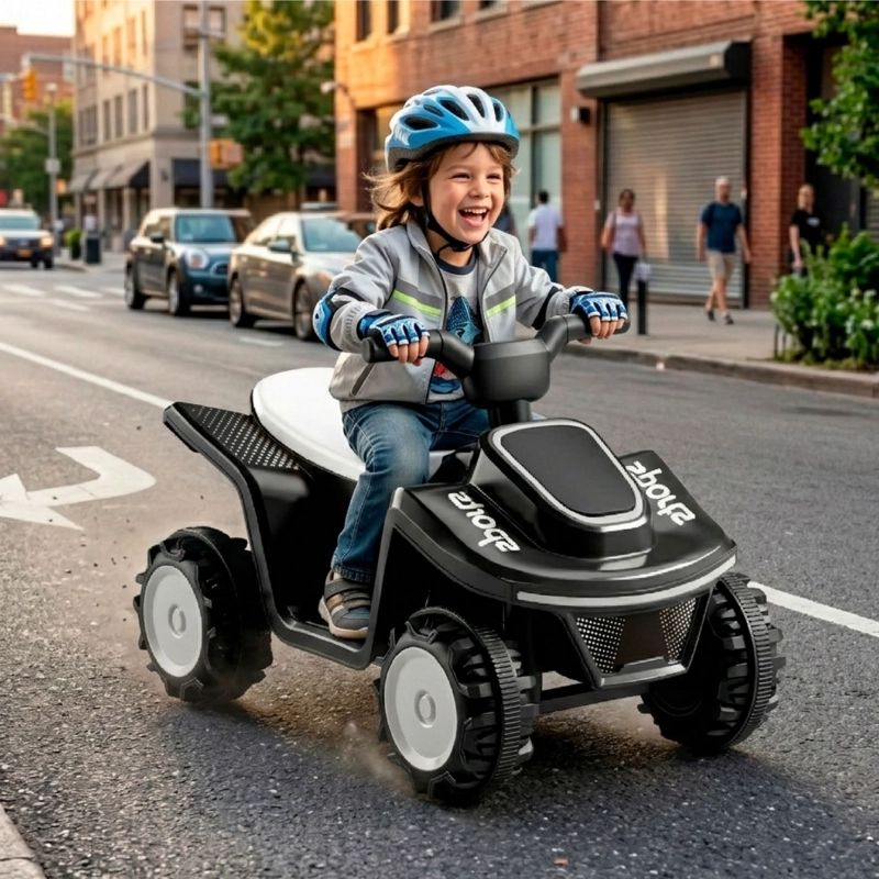 MOTO NIÑOS CUATRIMOTO ELE CTRICA SPORT LUCES Y SONIDO NEGRO - 5