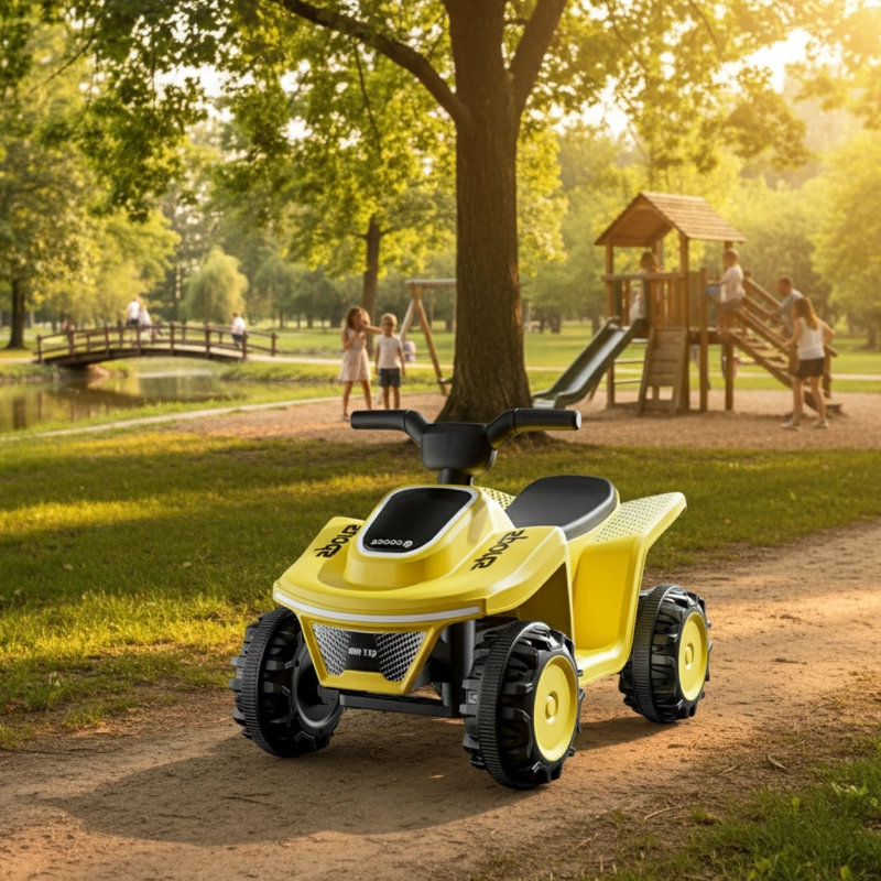 MOTO NIÑOS CUATRIMOTO ELE CTRICA SPORT LUCES Y SONIDO AMARILLO - 2
