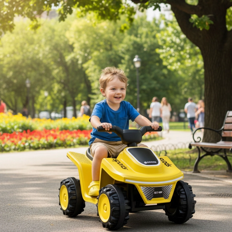 MOTO NIÑOS CUATRIMOTO ELE CTRICA SPORT LUCES Y SONIDO AMARILLO - 5