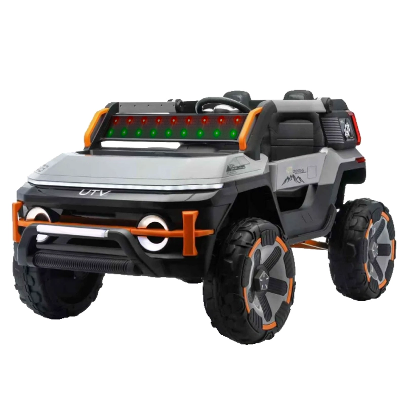 JEEP ELE CTRICO 2 NINOS TODO TERRENO  CON CONTROL LUCES LED Y SONIDO GRIS