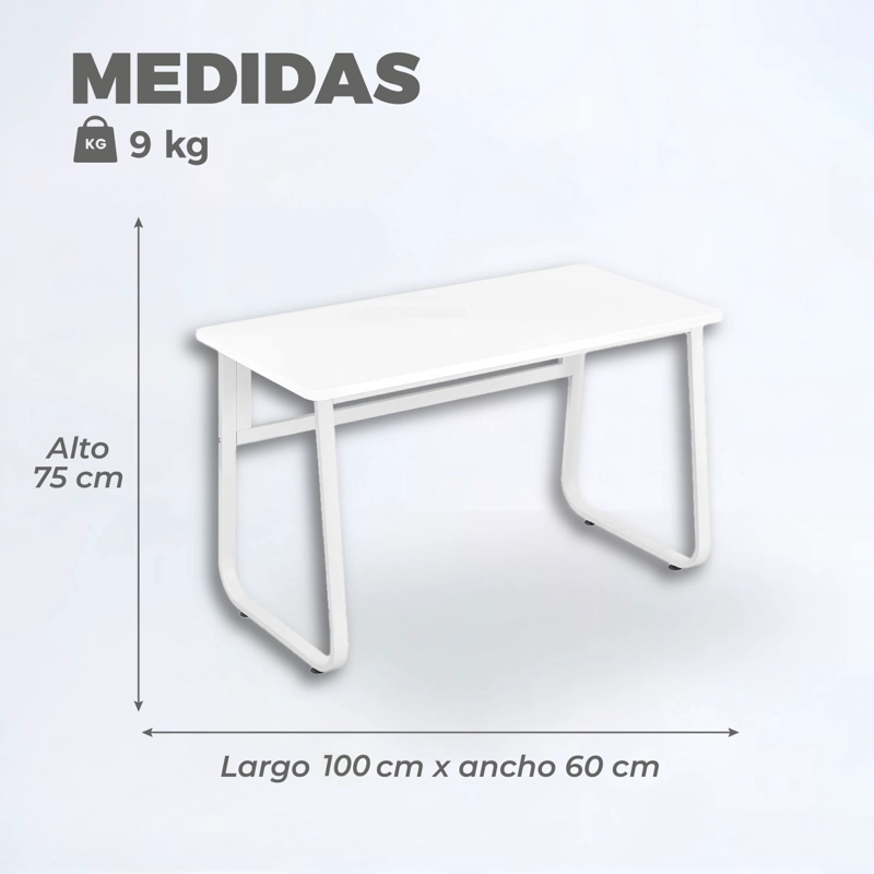 ESCRITORIO OFICINA SNOW NORDICO ANTIDESLIZANTE 100X75X60 CM - 4