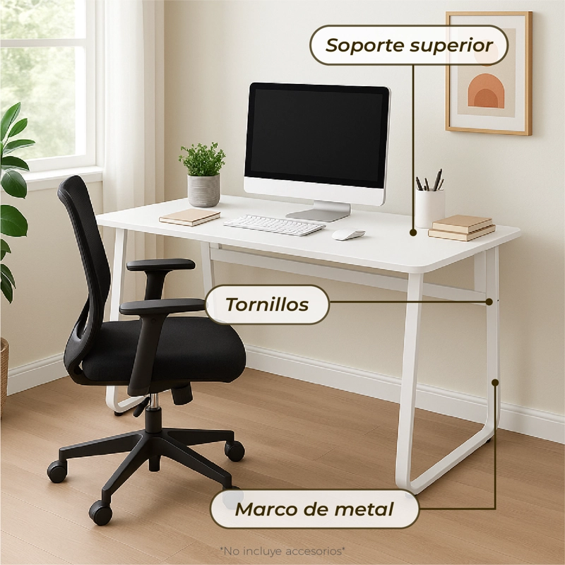 ESCRITORIO OFICINA SNOW NORDICO ANTIDESLIZANTE 100X75X60 CM - 6