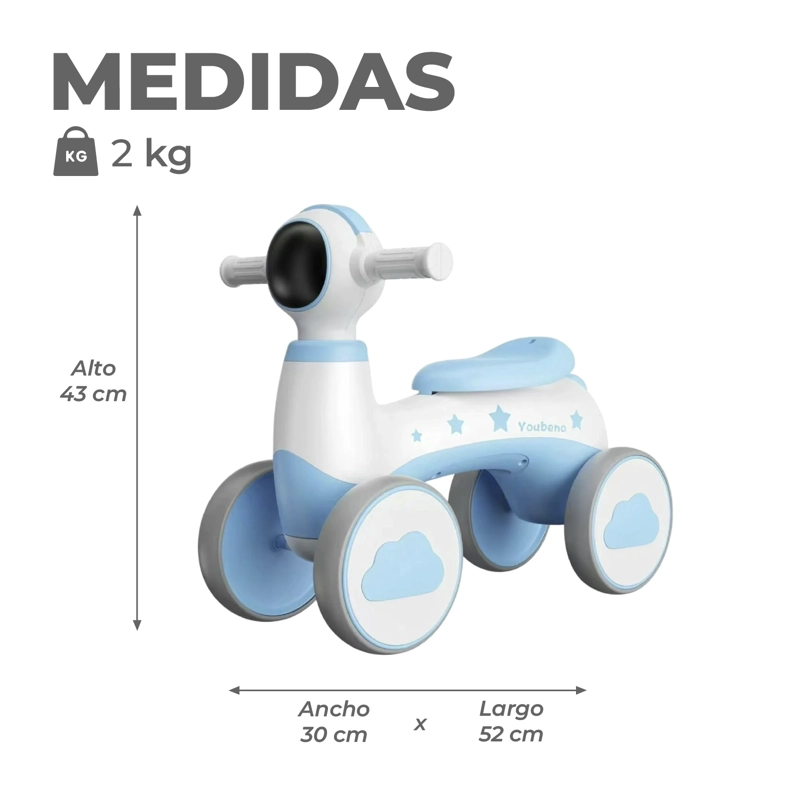 CORREPASILLOS CAMINADOR ANDADOR ANTIVUELCO LUCES Y SONIDO CELESTE - 3