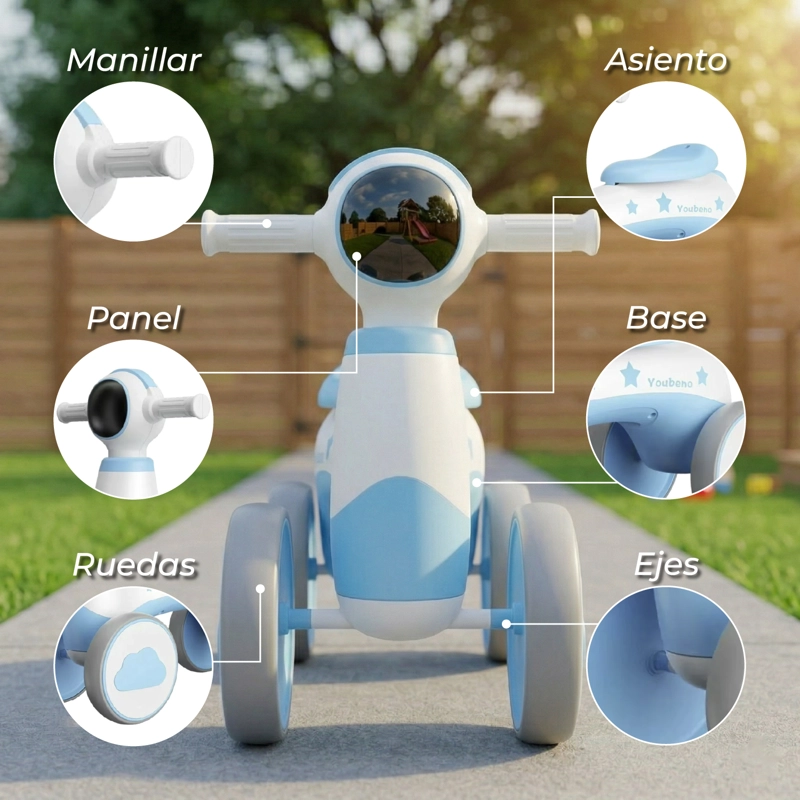 CORREPASILLOS CAMINADOR ANDADOR ANTIVUELCO LUCES Y SONIDO CELESTE - 6
