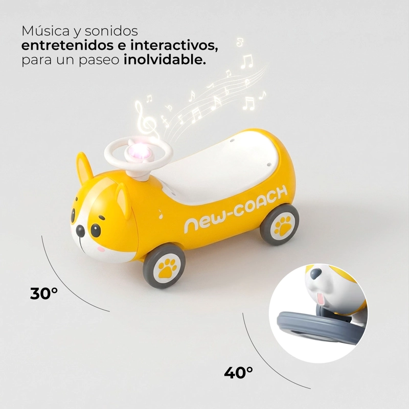 MECEDORA ANDADOR CON SONIDOS 2 EN 1 PERRITO  AMARILLO - 8