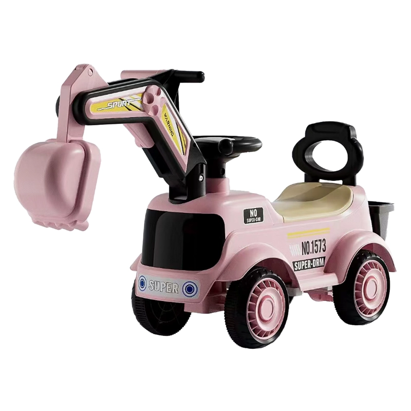 ANDADOR CORREPASILLOS RETROEXCAVADORA GAMA LUZ Y SONIDOS ROSADO - 1