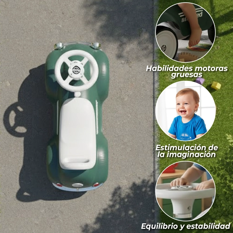 CORREPASILLO CAMINADOR ANDADOR RETROAUTO LUCES Y SONIDO VERDE - 4