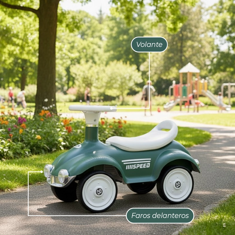 CORREPASILLO CAMINADOR ANDADOR RETROAUTO LUCES Y SONIDO VERDE - 5