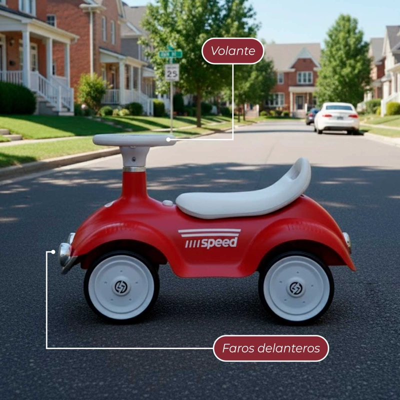 CORREPASILLO CAMINADOR ANDADOR RETROAUTO LUCES Y SONIDO ROJO - 5