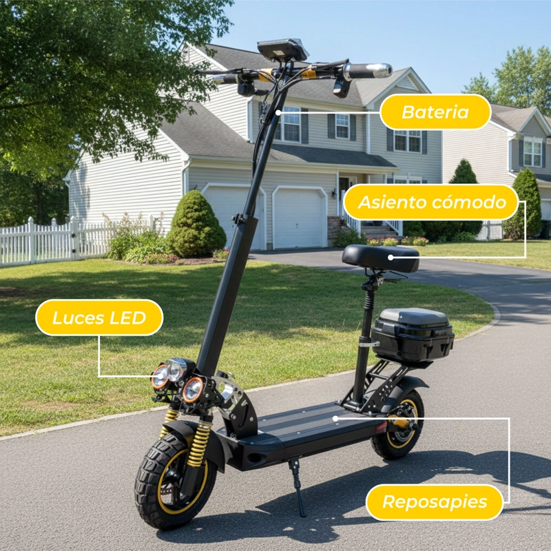 SCOOTER ELECTRICO TRAVEL SMART CON ASIENTO 35KM 500W MT - 6