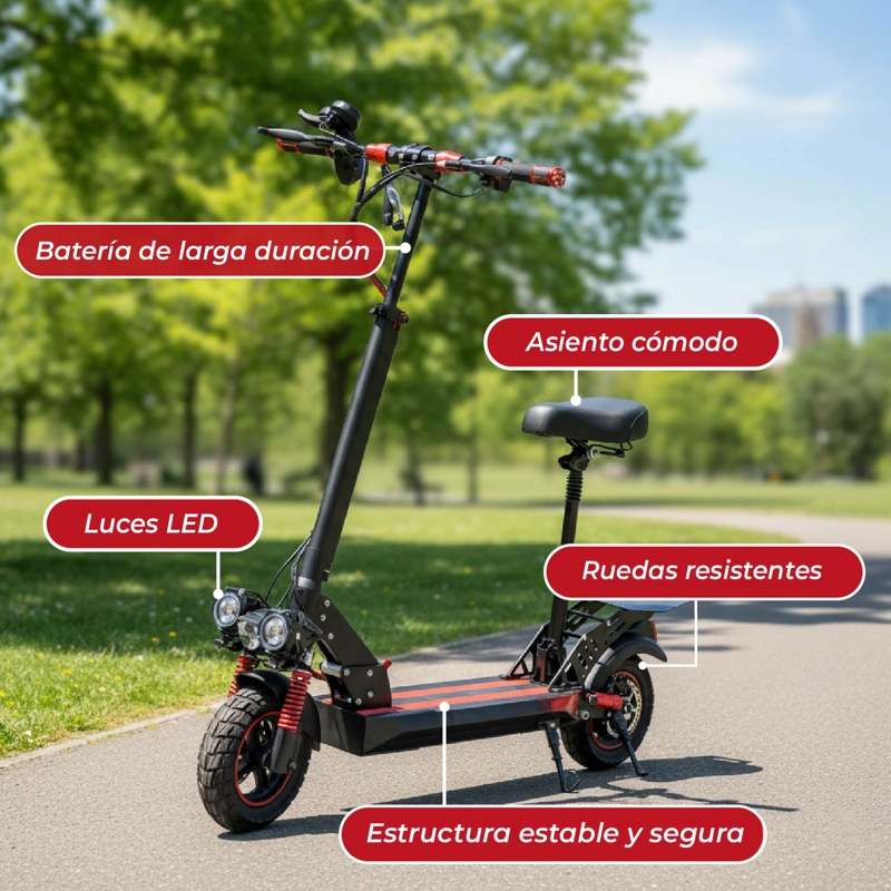 SCOOTER ELECTRICO TRAVEL SMART CON ASIENTO 35KM 500W MT - 6