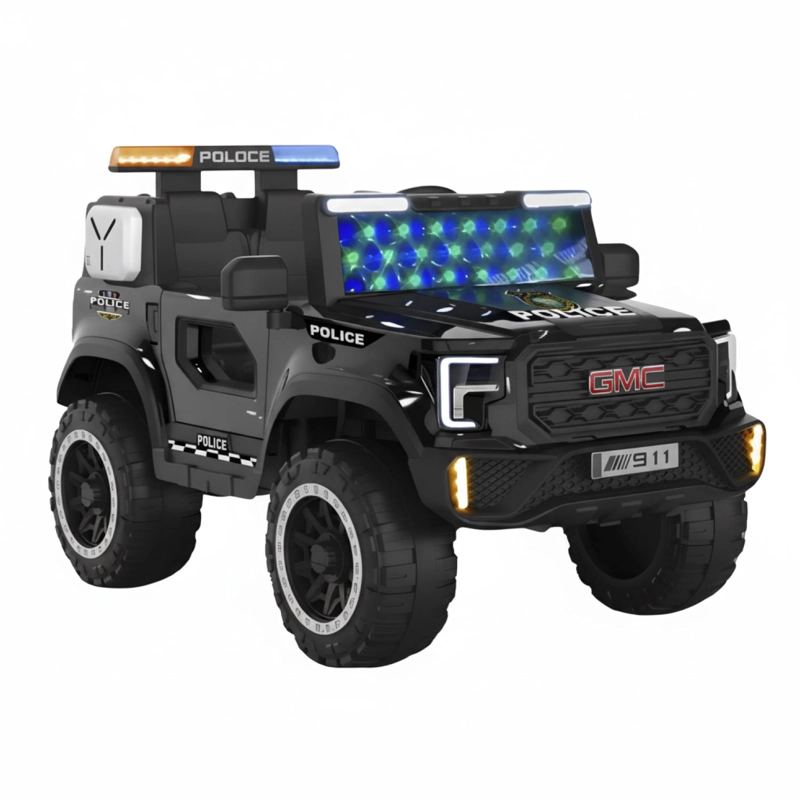 AUTO ELE CTRICO POLICIA NIÑOS LUCES LED Y SONIDO REALISTA - 1