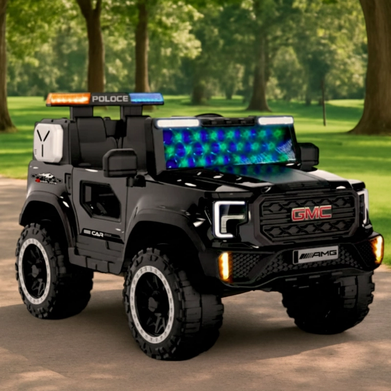 AUTO ELE CTRICO POLICIA NIÑOS LUCES LED Y SONIDO REALISTA - 2