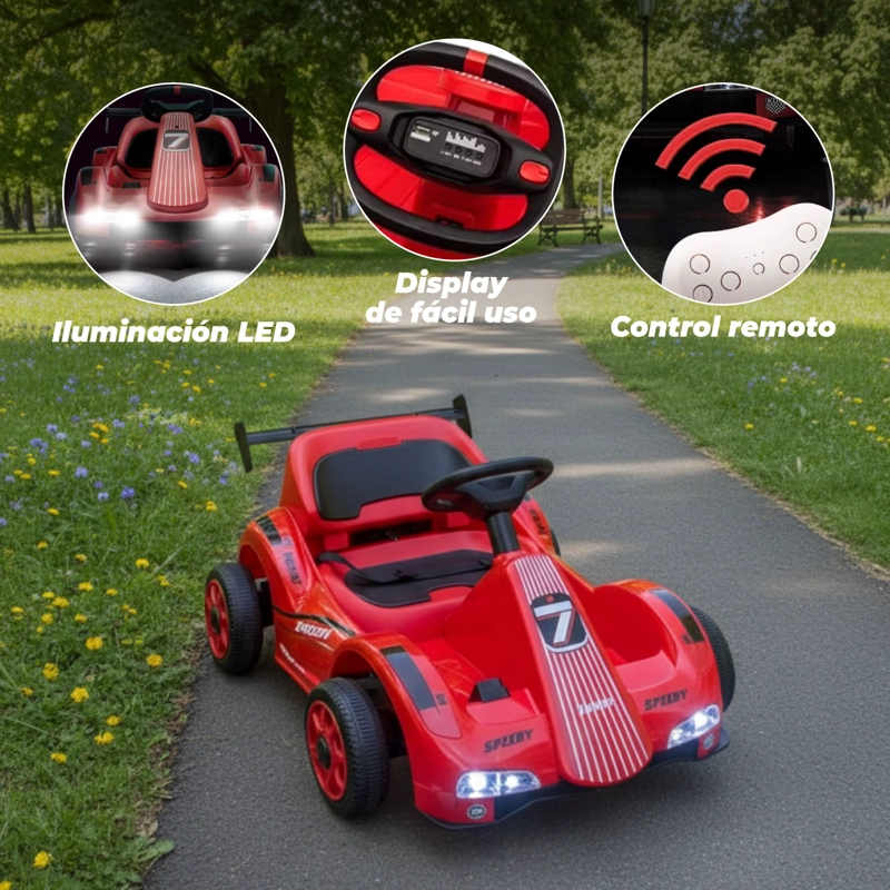 AUTO ELECTRICO NIÑOS KARTING CON CONTROL LUZ Y SONIDO - 3