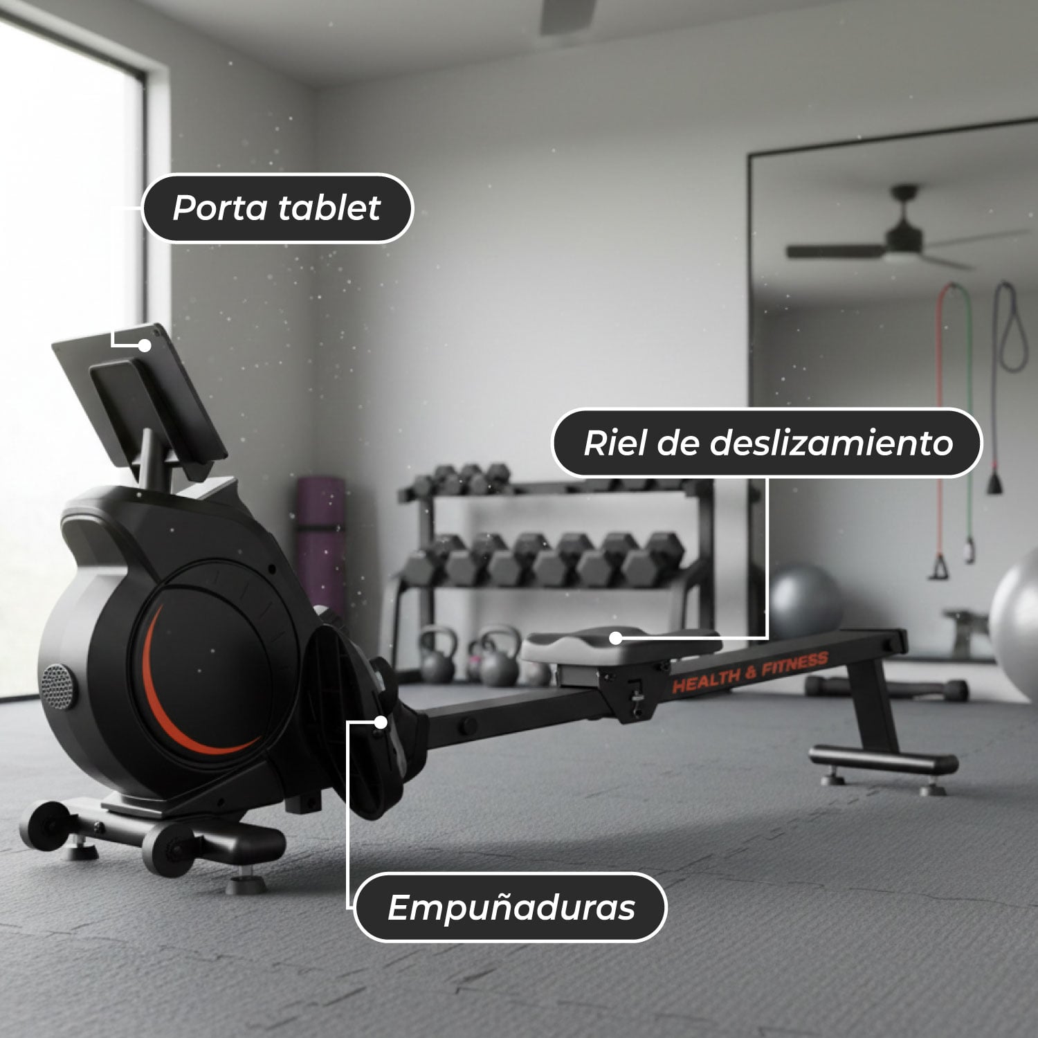 MAQUINA DE REMO BOGADORA REMADORA FITNESS H-181 - 5