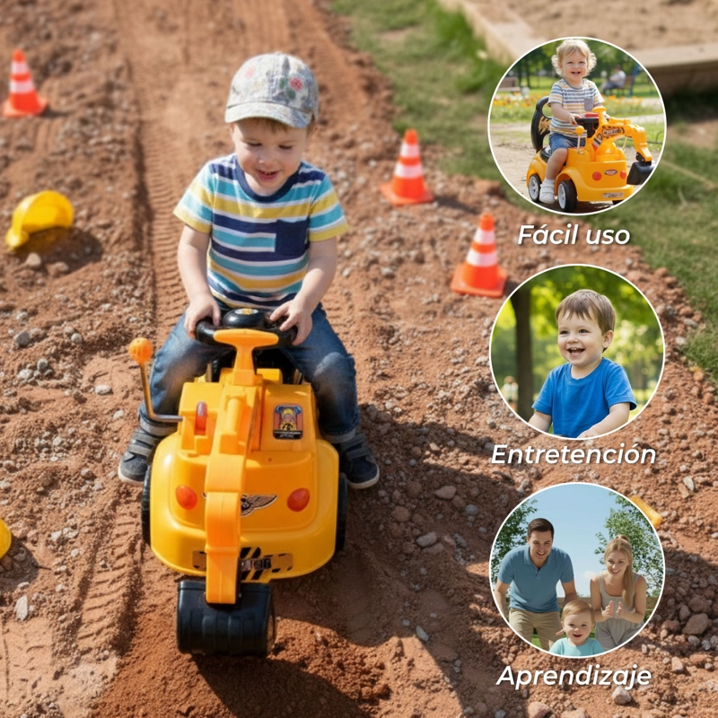 Correpasillo Andador Excavadora Infantil Luces LED y Sonido - 4