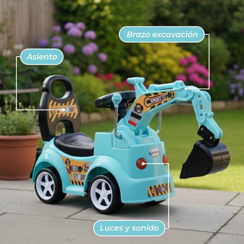 Correpasillo Andador Excavadora Infantil Luces LED y Sonido - 6