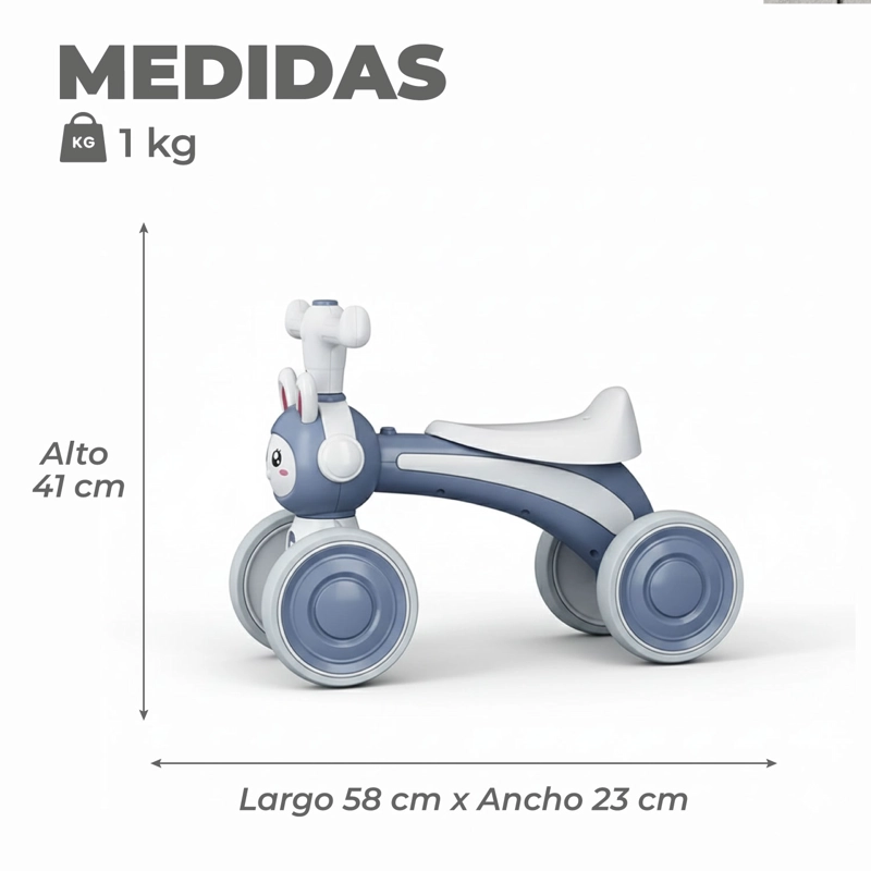 CORREPASILLO BEBE BICICLETA EQUILIBRIO Y SONIDO CONEJITO - 3