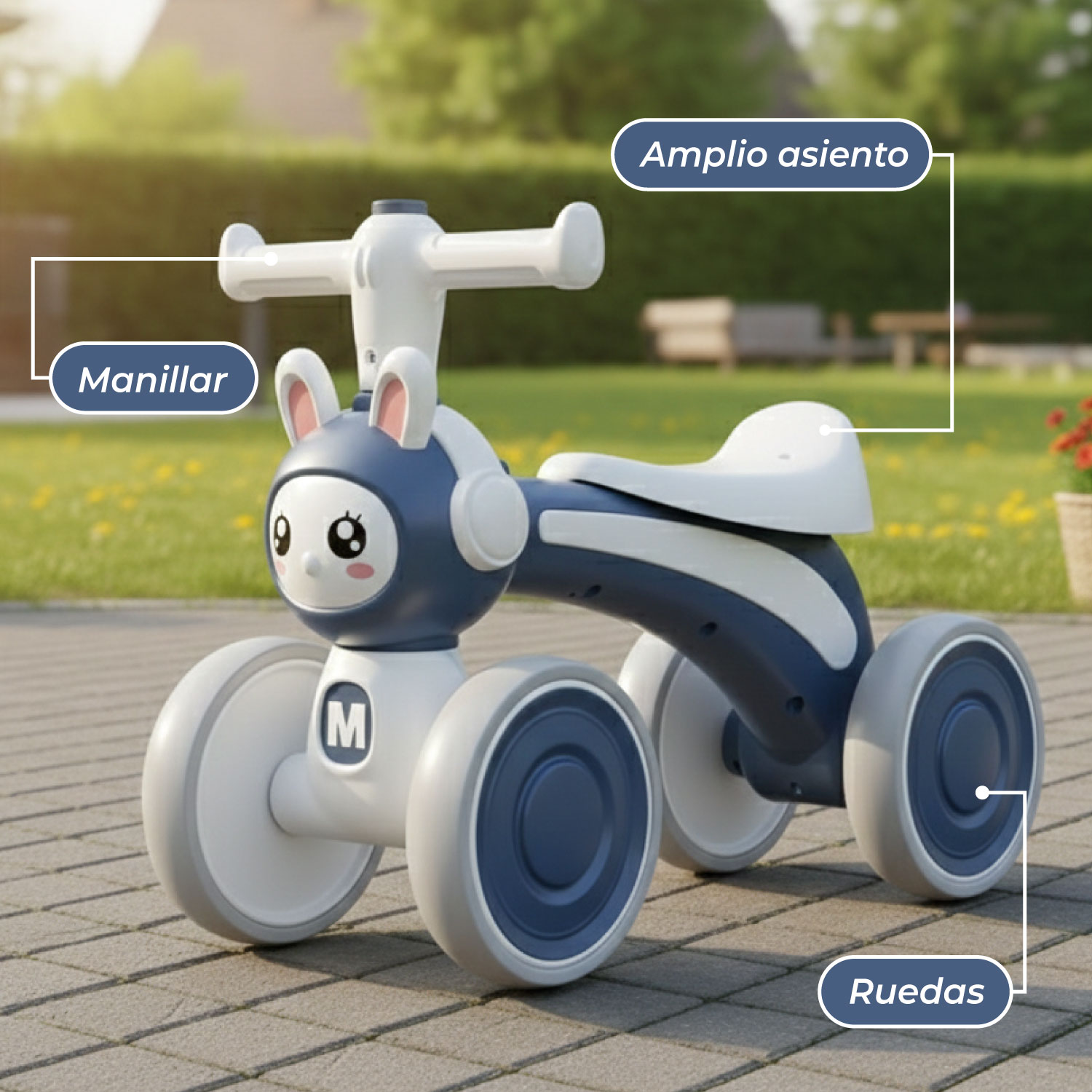 CORREPASILLO BEBE BICICLETA EQUILIBRIO Y SONIDO CONEJITO - 6