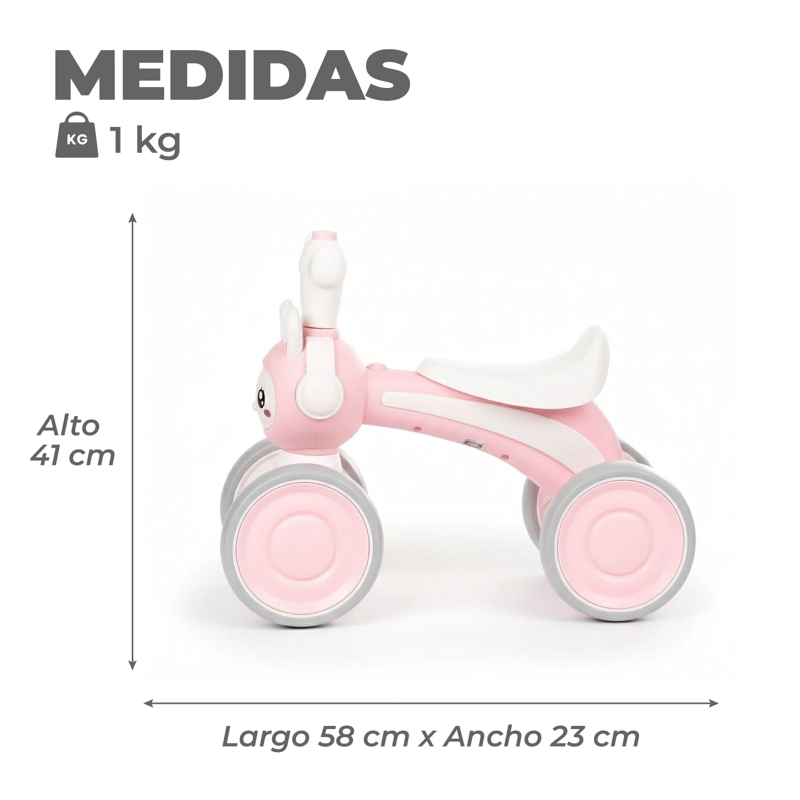 Correpasillo Para Bebé Bicicleta Equilibrio y Sonido Conejito - 3