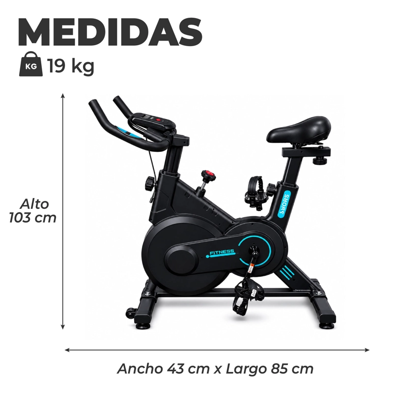 BICICLETA SPINNING ESTATICA PROFESIONAL K100 DISCO 6KG - 3