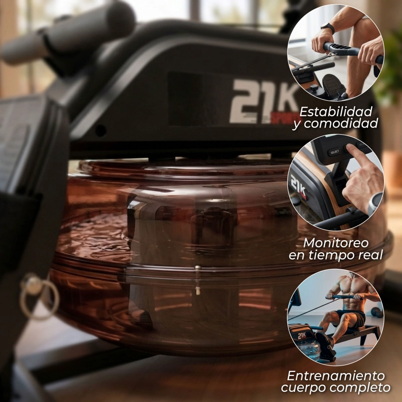 MAQUINA DE REMO BOGADORA REMADORA FITNESS 21K - 5