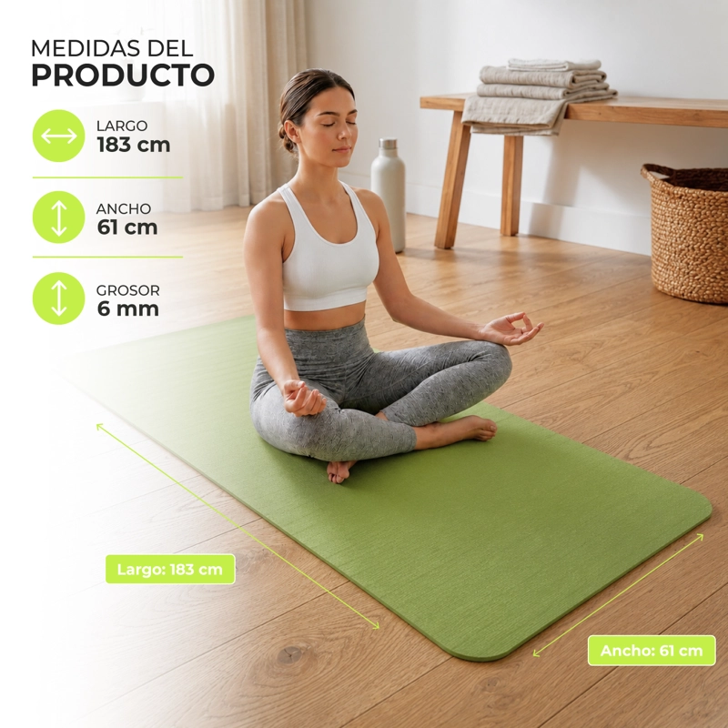 MAT YOGA BOLSO 6 MM COLCHONETA DEPORTIVA ANTIDESLIZANTE - 3