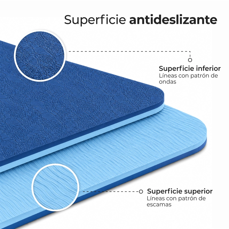 MAT YOGA BOLSO 6 MM COLCHONETA DEPORTIVA ANTIDESLIZANTE  AZUL - 6