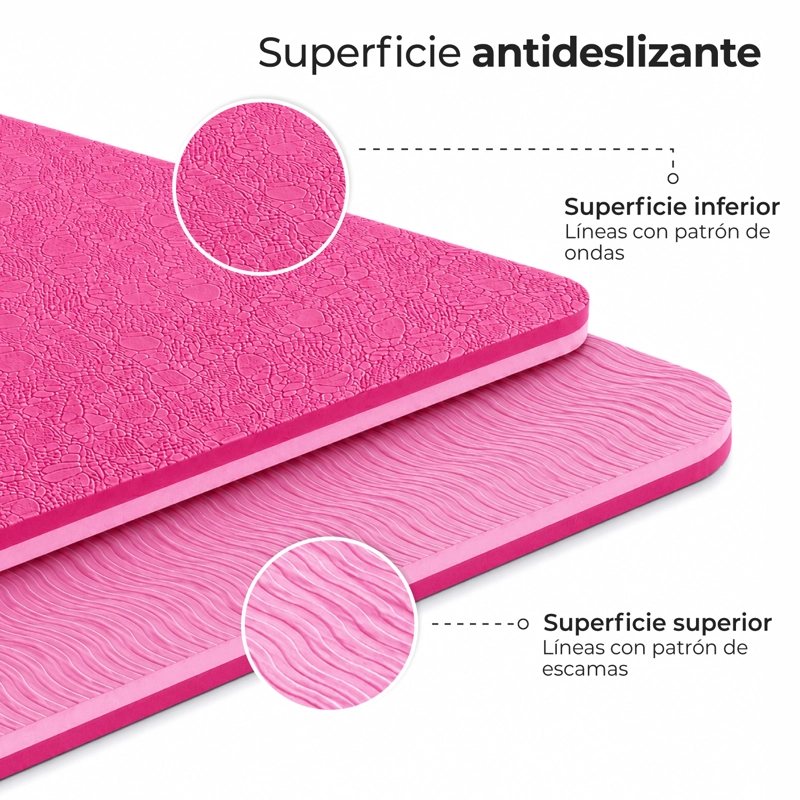 MAT YOGA BOLSO 6 MM COLCHONETA DEPORTIVA ANTIDESLIZANTE ROSADO - 6