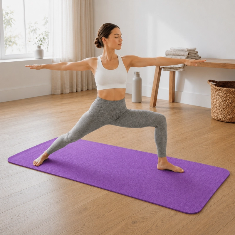 MAT YOGA BOLSO 6 MM COLCHONETA DEPORTIVA ANTIDESLIZANTE MORADO - 2